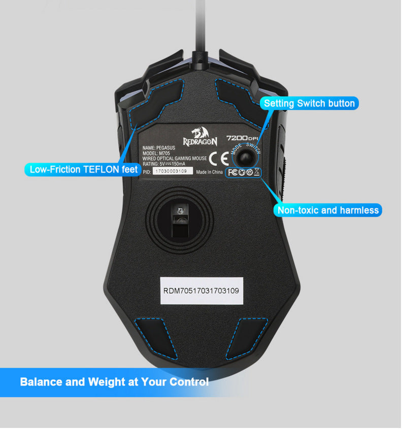 M705USB Wired Gaming Gaming Mouse For Desktop And Laptop Computers - S M A Group